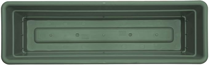 Bloem Dura Cotta 30" Basil Resin Rectangle Window Box Planter with Saucer Tray for Indoor and Outdoor Gardening Bloem