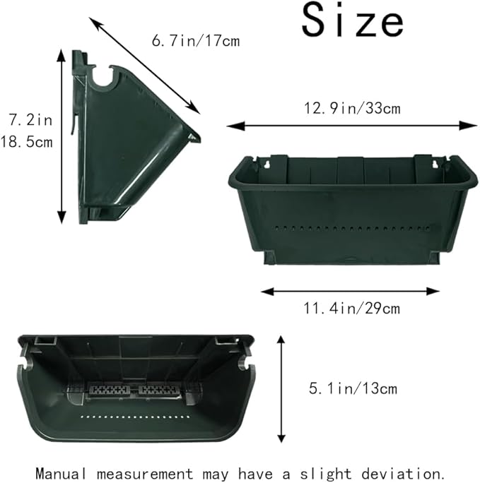 Self-Watering Wall Mounted Planter Set, Indoor and Outdoor Vertical Planter, Stackable Wall Mounted, for Balcony Decoration(Blackish Green 4 Pack) Rootora