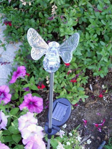 Solar Garden Stake Lights with Color Changing LED or Regular White LED Landscape Path Lights (Set of 2) (bee) Ntertainment+House