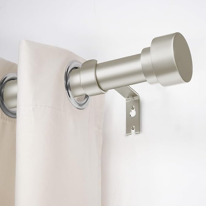 Time Forest Curtain Rods for Windows 48 to 84, 1 Inch Adjustable Heavy Duty Long Window Drapery Rods with End Caps, Indoor Outdoor Curtain Rod for Patio Bedroom, Size 32" - 90", Brushed Nickel TimeForest