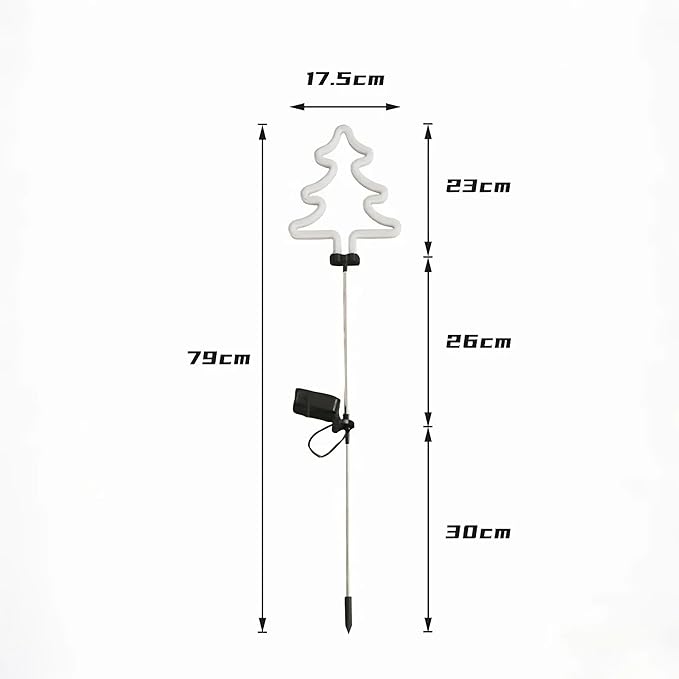 Solar Garden Stake Lights, Waterproof Landscape Light, Solar Landscape Path Lights, Neon Lights, Outdoor Decor for Garden, Yard, Lawn, Pathway, Patio, Backyard (Christmas Tree) RechargeableLEDWorkLights