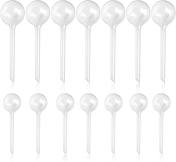 14 Pcs Plant Clear Watering Bulbs,Plastic Automatic Self-Watering Globes,Garden Water Device Watering Bulbs for Plant Flower Indoor Outdoor -PlantWateringGlobes-
