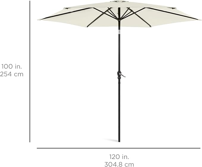 Best Choice Products 10ft Outdoor Table Compatible Steel Polyester Market Patio Umbrella w/Crank and Easy Push Button Tilt BestChoiceProducts
