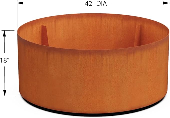PLANTERCRAFT Corten Steel Metal Planter Box, Round Sizes, Modern Garden Steel planters for Commercial and Residential Outdoor Use. Plantercraft