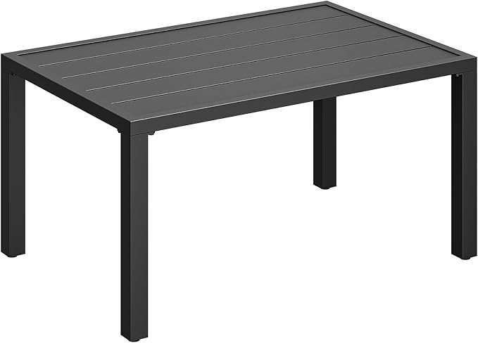 ONBRILL Outdoor Metal Coffee Table, 36 Inch Patio Black Coffee Table for Porch, Backyard, Poolside, Balcony ONBRILL