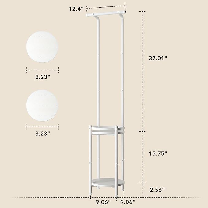Plant Stand Indoor Outdoor - Heavy Duty Metal 2-tier Hanging Plant Holder Space-Saving Iron Plant Stands Tall Plant Shelf for Living Room Garden Balcony (White) Homsorout