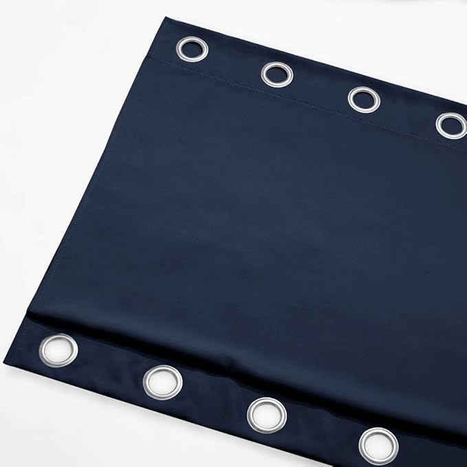 NICETOWN Outdoor Curtain for Patio Waterproof Extra Long 120", Windproof Thermal Insulated Top and Bottom Stainless Steel Grommets Blackout Outdoor Drape for Arbor, Navy Blue, 1 Piece, 52" Wide NICETOWN