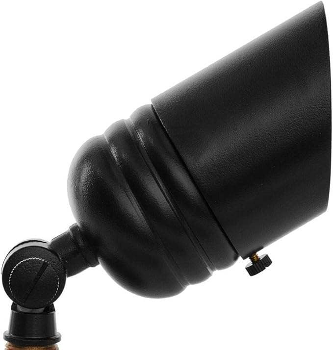 VOLT Fat Boy 12V Brass Outdoor Spotlight (Black) for Low Voltage Landscape Lighting of Yard, Lawn, Garden, Patio, Trees & House VOLT