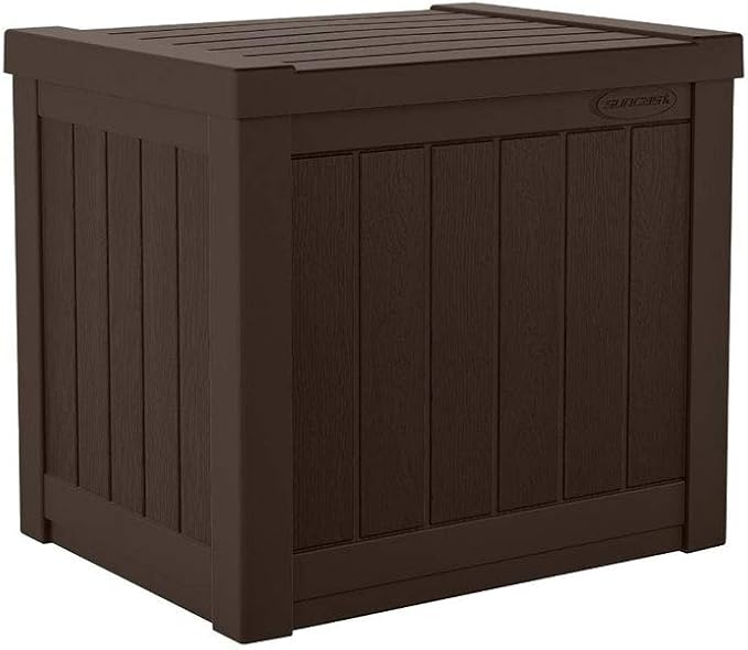 Suncast 17 x 22 Inch Resin 22-Gallon Patio Storage Deck Box, Java Brown (2 Pack) Suncast