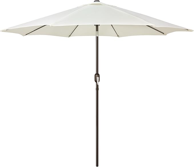 Blissun 9' Outdoor Patio Umbrella, Outdoor Table Umbrella, Yard Umbrella, Market Umbrella with 8 Sturdy Ribs, Push Button Tilt and Crank Blissun