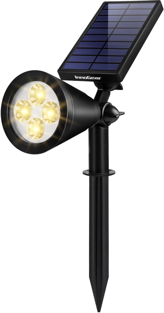 InnoGear Solar Spot Lights, Outdoor Solar Lights Solar Spotlights Flag Pole Light Waterproof Landscape Lighting Outside for Flag Uplighting Backyard Patio Pathway Statue Palm Tree Sign, Warm White InnoGear