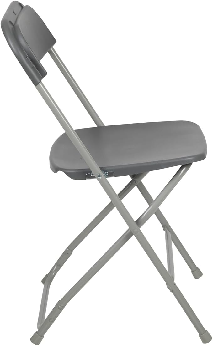 Flash Furniture Hercules Series Plastic Folding Chair - Grey - 4 Pack 650LB Weight Capacity Comfortable Event Chair-Lightweight Folding Chair FlashFurniture