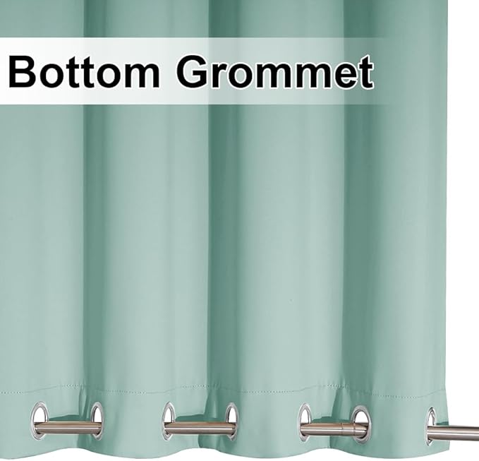 NICETOWN 2 Panels Weighted Outdoor Curtains 95 inch Long, Stainless Grommet Top & Bottom, Waterproof & Windproof Thermal Insulated Sun Blocking Privacy Curtains for Gazebo/Pergola, Aqua Blue, 52" W NICETOWN