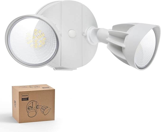 Philips Dusk to Dawn 44W 3500LM LED Security Flood Lights Outdoor, 5000K Daylight, Wet Location, Dual Adjustable Heads Aluminum Wall Light for Yard Garage Porch PhilipsLightingLED