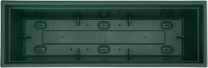 Bloem Dayton Window Box Planter: 24" - Turtle Green - 100% Recycled Durable Plastic Box, Elevated Feet, for Indoor and Outdoor Use, Gardening, 5 Gallon Capacity Bloem