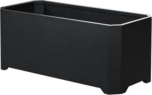 Steel Planter Box-36"x15"x15"-Large Rectangular Planters for Outdoor Plants, Black Matel Planter Box Raised Support Feet for Patio, Deck, Garden, Yard, Drain Holes, Easy Assembly GJWCVLOUTDOORLIFESELLER