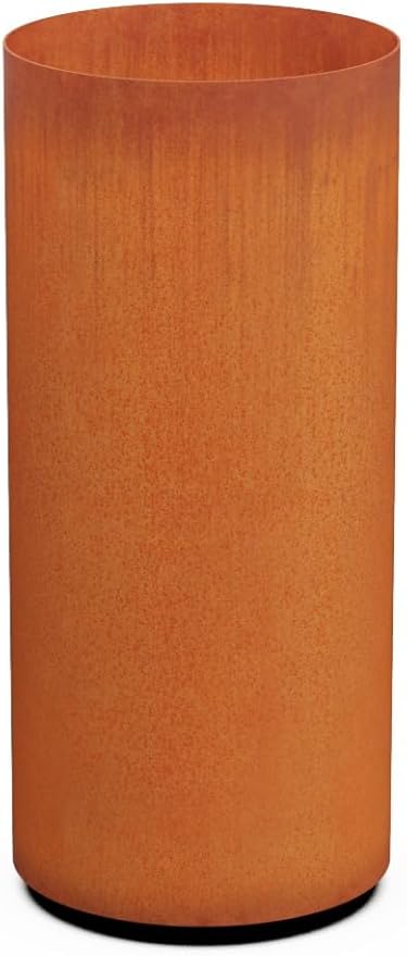 Plantercraft Large Round Planters for Outdoor Plants | 36x16 Inch Tall Corten Steel Planter | Extra Large Outdoor Planters for Entryway, Patio & Deck | Weathering Metal Planter Plantercraft