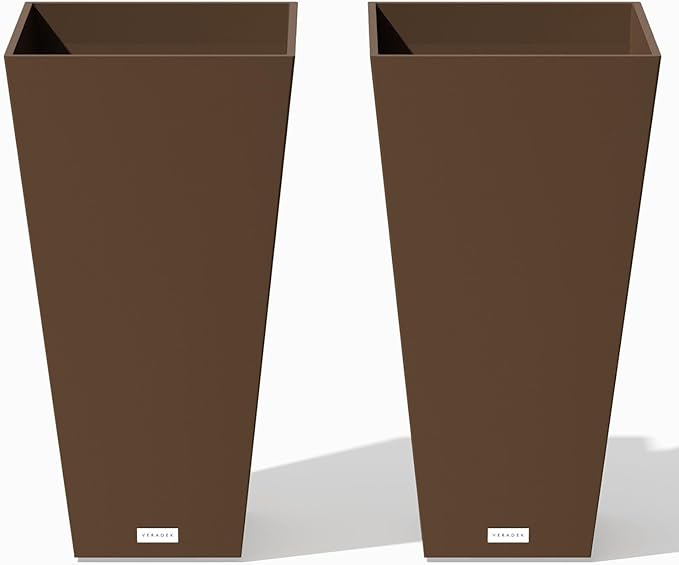 Veradek V-Resin Indoor/Outdoor Taper Planter, 2-Pack (26 inch, Espresso) VeradekOutdoor