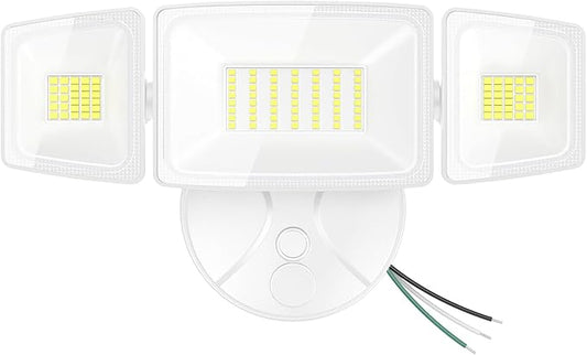 Onforu 75W Flood Lights Outdoor, 7000LM Brightness Security Lights Switch Controlled, 3 Adjustable Heads, IP65 Waterproof, 6500K Wall Mount Exterior LED Flood Light Onforu