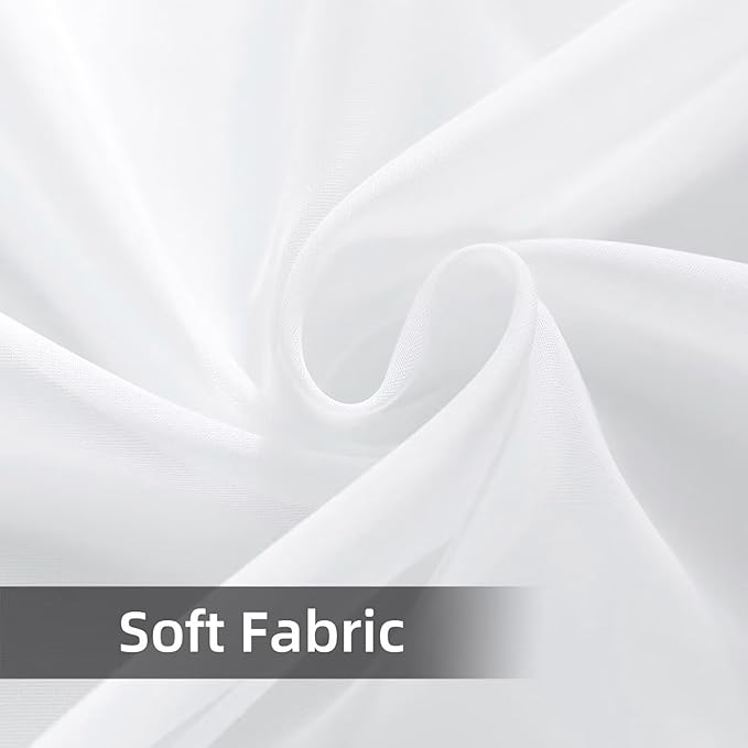 SpaceDresser Waterproof Outdoor Sheer Curtains for Patio - 2 Panels Rod Pocket Indoor Voile Sheer Curtain for Living Room,100W x 84L inch, White SpaceDresser