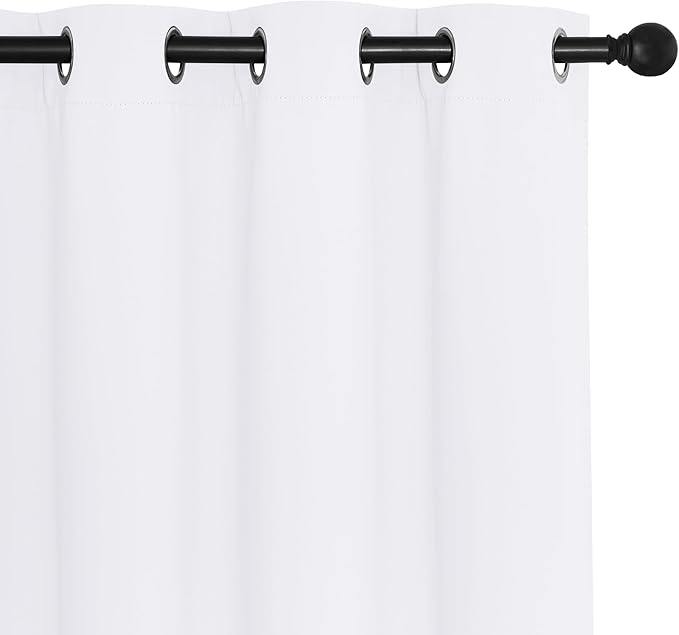 NICETOWN Blackout Curtains for Sliding Glass Door Room Divider Noise Reduce Curtain Panel Portable Window Screen Sliding Partition, W100 x L102 inches, 1 Panel, White NICETOWN