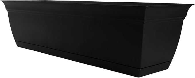 The HC Companies 24" Eclipse Plastic Window Box 7.76"x24"x6.57" in Black Color TheHCCompanies