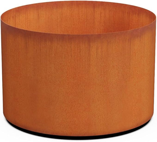 Plantercraft Large Round Planters for Outdoor Plants - 36 Inch Corten Steel Planter | Extra Large Outdoor Planters for Patios, Decks & Commercial Spaces Plantercraft