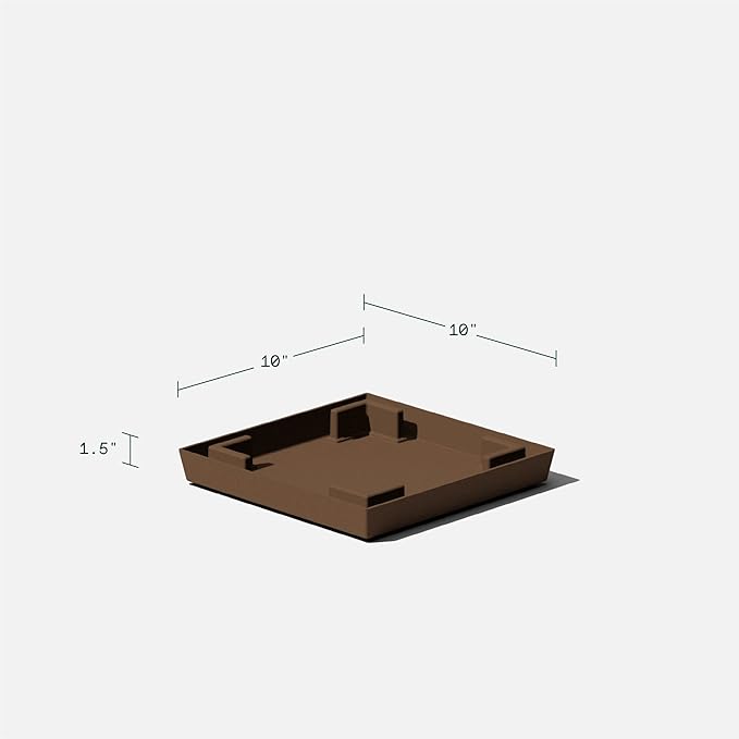 Veradek Nobleton Indoor/Outdoor Wide Square Planter (Espresso, 18" - 2 Pack with 2 Saucer Trays) VeradekOutdoor