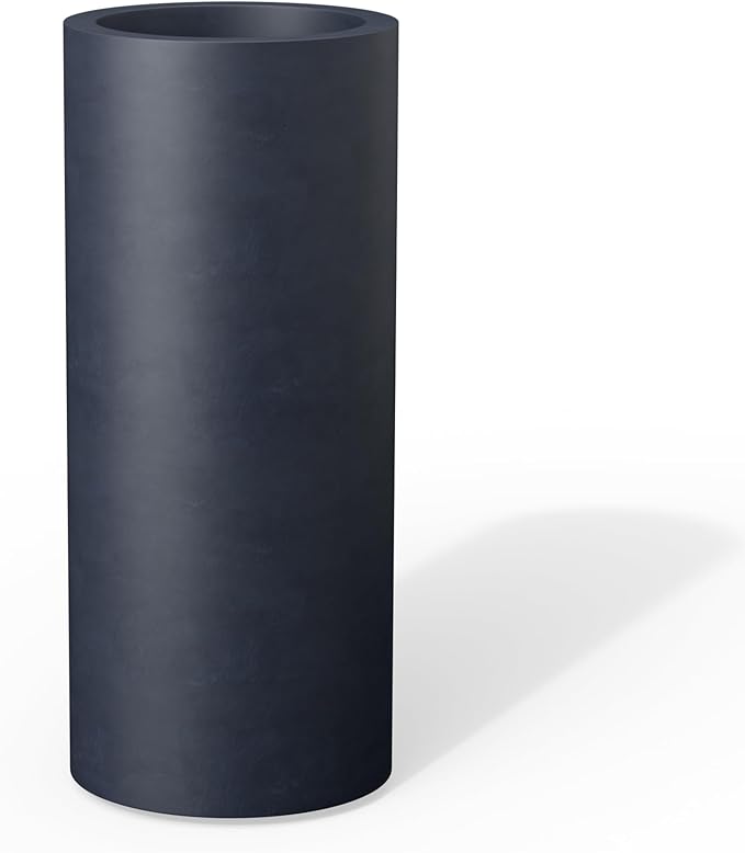 Kante 23.6 Inch Tall Cylindrical Planter, Large Round Plant Pots with Drainage Hole, Made with Concrete, Suitable for Indoor Outdoor Plants, Home Decor, Charcoal Kante