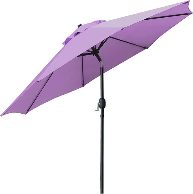 Sunnyglade 9' Patio Umbrella Outdoor Table Umbrella with 8 Sturdy Ribs（Purple） Sunnyglade