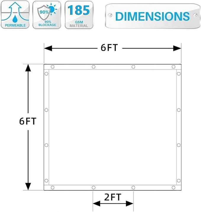 90% Shade Cloth Sun Shade Fabric Privacy Screen Shade Cover for Patio Garden Pergola Shade Cover Canopy with Gromments eMERIT