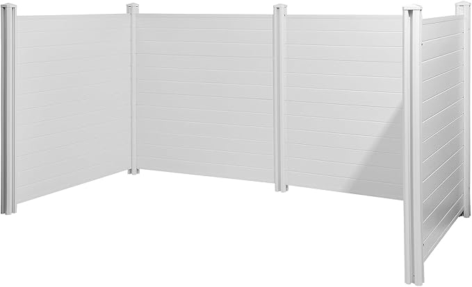 VEVOR Outdoor Privacy Screens, 50" W x 50" H Air Conditioner Fence, Pool Equipment Enclosure, Horizontal Vinyl Privacy Fence, Perfect to Enclose Trash Can and A/C Units (4-Panel) VEVOR