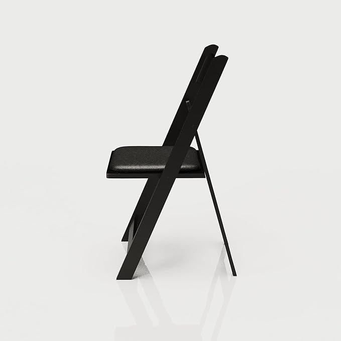 300 Black Resin Stackable Folding Chair - Comfortable Black Foldable Chair - Folding Chairs with Padded Seats - Indoor/Outdoor Folding Chairs for Events - Lightweight Foldable Chairs (300 Pack) Simplex