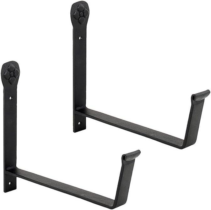 Achla Designs SFB-02 Wall-Mount, 8 inch Flower Window Box Planter Brackets, 8-inch, Black ACHLADesignsHomeGarden