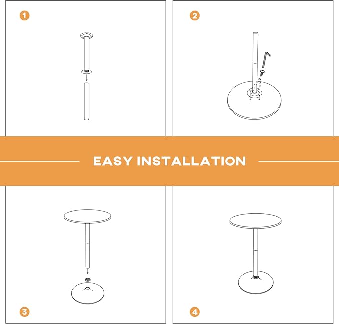 FDW Pub Table 40 Inch Height Cocktail Table Round Bistro Bar Table for Home and Kitchen Dining FDW