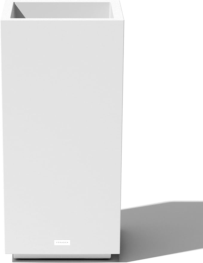 Veradek Block Series Pedestal Planter - Tall Planter for Indoor or Outdoor Front Porch | All-Weather Use with Removable Insert Bucket | Modern Décor for Flowers, Tall Trees, Faux Plants VeradekOutdoor
