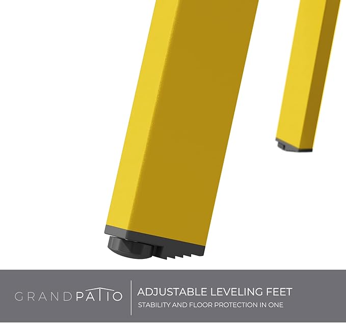 Grand patio Round Patio Coffee Table 2PC Weather Resistant Nesting Tables Including One Large Side Table and One Small End Table, Yellow GrandPatio