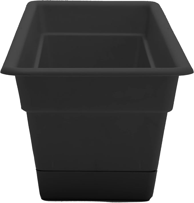 Bloem Dura Cotta Window Box Planter: 30" - Black - Large Box with Tray, Weatherproof Resin Box, Removable Tray for Indoor & Outdoor Use, Gardening, 4 Gallon Capacity Bloem
