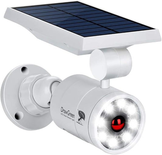 Solar Motion Lights Waterproof Metal Body, 1400-Lumen 9-Watt(130W Equiv.), Solar Powered Flood Security Spotlights for Outside Porch Post Yard Path Deck Fence Wall, 100-Week 100% Free Replacement DrawGreen