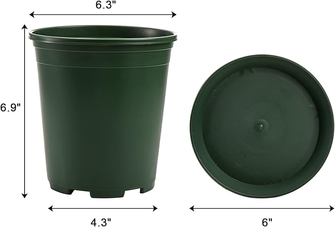 Fasmov 10PCS 1 Gallon Durable Nursery Pot Garden Flower Pots Nursery Plant Container Kit with 10 Pcs Matching Pallets Fasmov