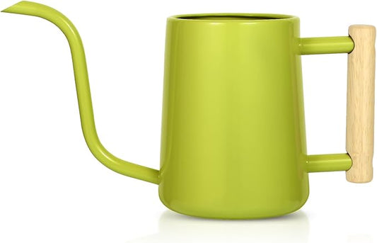 Watering Can Indoor Plants, 35 oz/1000 ml Metal Stainless Steel Watering Can Pot with Long Spout for Indoor House Plants Bonsai Outdoor Garden Flower Decorative (Bright Green) Rootora