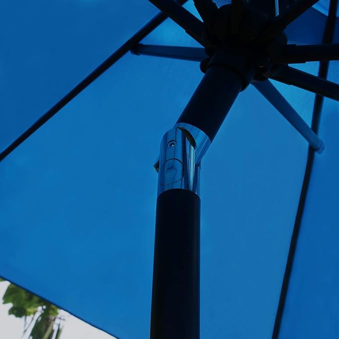 Sunnyglade 9' Patio Umbrella Outdoor Table Umbrella with 8 Sturdy Ribs (Blue) Sunnyglade