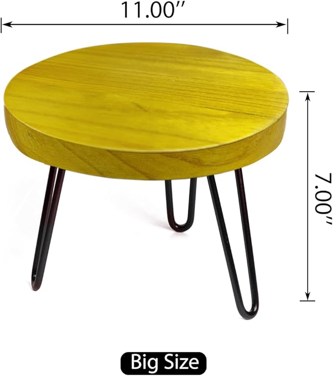Plant Stand Indoor Outdoor Wood Mid Century Plant Stand for Indoor Plants, Modern Plant Table Round Plant Stool, Boho Rustic Wooden Stool for Plant Pot Hol (L) Welcometoobtain