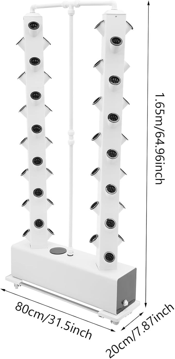 Hydroponic Growing System Kit, 56-Plant Hydroponic Tower Indoor Herb Garden Vertical Planter Germination Kit with Intelligent Water Circulation & Timer Function, Grower Harvest Fresh Herbs Vegetables Rootora