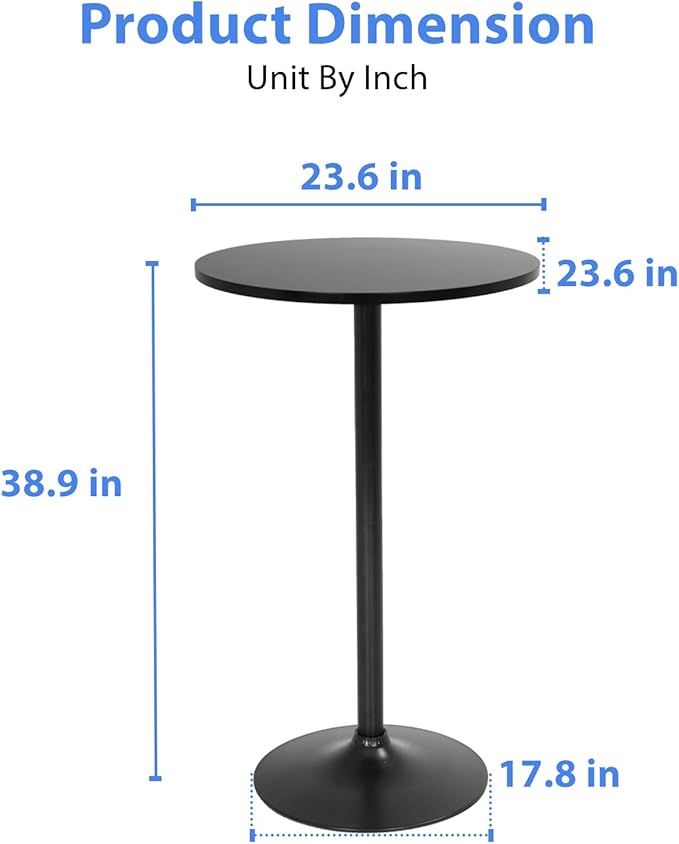 FDW Bistro Pub Table 2 Pack 40 Inch Height Cocktail Table Round Bistro Bar Table for Home and Kitchen Dining FDW
