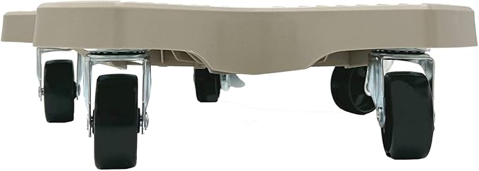 Bosmere 16" Plant Caddie - Heavy-Duty Rolling Plant Stand with Locking Wheels, 500 lb Capacity – Durable Plant Caddy for Indoor/Outdoor Use, Light Gray Bosmere