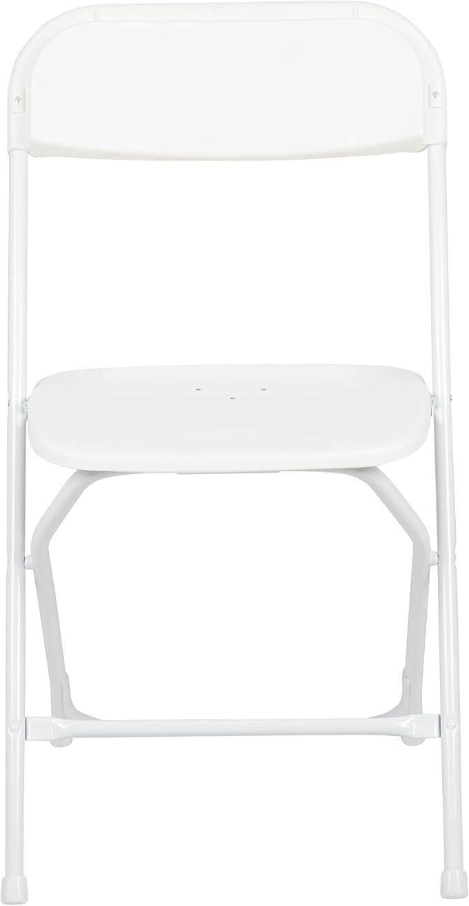 Flash Furniture Hercules Set of 10 Indoor/Outdoor Heavy-Duty Plastic Folding Chairs, Foldable Commercial Stacking Chairs with 650-lb. Static Weight Capacity, White FlashFurniture