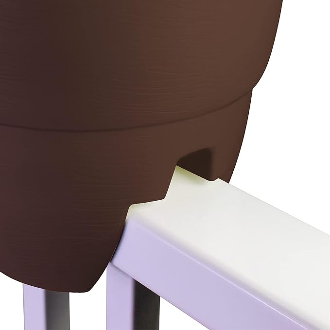 Emsco Group Bloomers Railing Planter with Drainage Holes – 24" Weatherproof Resin Planter – Brown, Plastic Emsco+Group