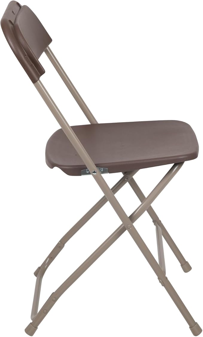 Flash Furniture Hercules Series Plastic Folding Chair - Brown - 6 Pack 650LB Weight Capacity Comfortable Event Chair-Lightweight Folding Chair FlashFurniture