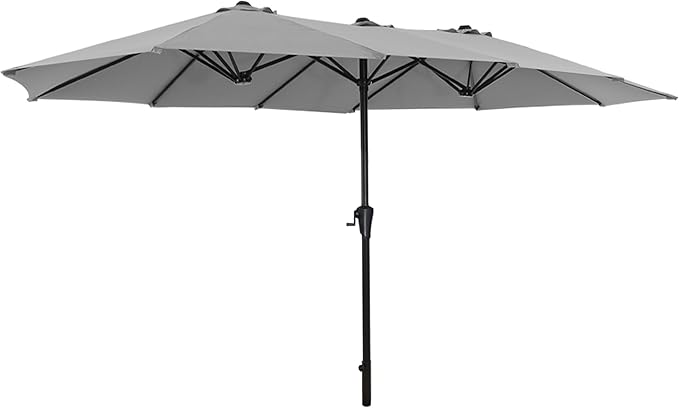 SUPERJARE 13FT Outdoor Umbrella for Patio, Double sided Pool Umbrellas with Fade Resistant Canopy, Large Table Umbrella for Deck, Market, Backyard - Gray SUPERJARE